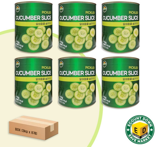 지오씨팜 오이피클 슬라이스, 6개, 3kg