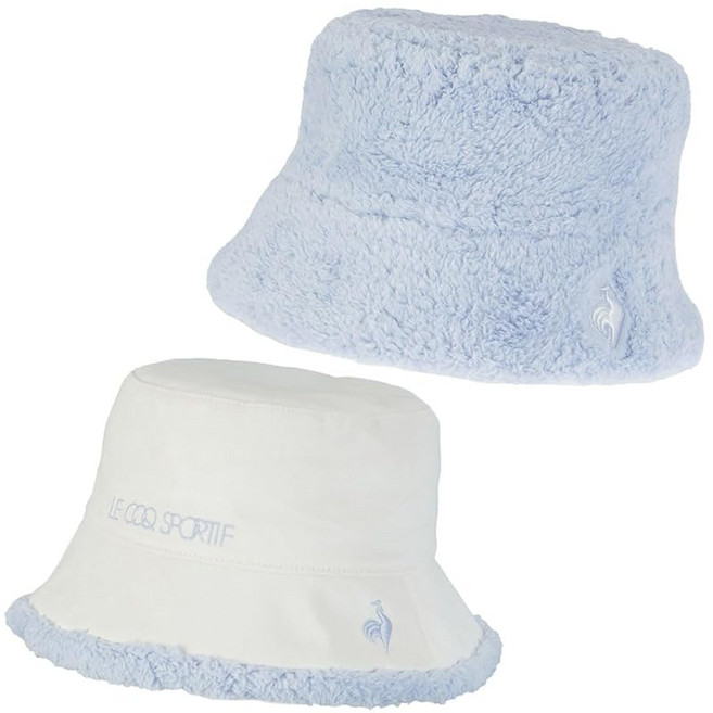 르꼬끄 여성 골프 버킷햇 모자 리버시블 스웨이드 보아 귀여운 LG5FCP73L, 프리사이즈, WHBL (화이트블루)