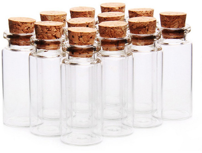 10ml 코르크마개 유리병 (10개) 샘플병 유리용기 유리공병 투명유리병 코르크병, 10개