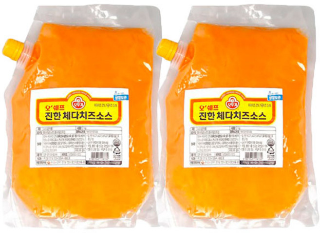 오뚜기 오쉐프 진한 체다치즈소스 1kg, 2개