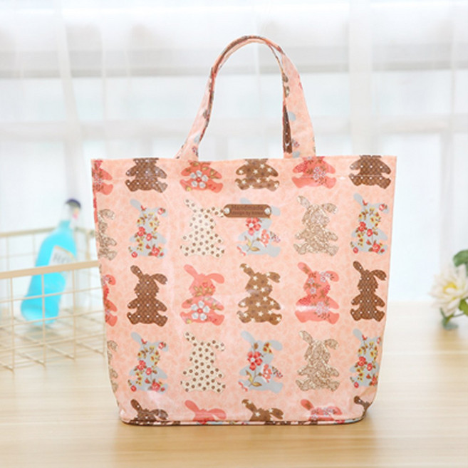 PVC 물 빠지는 불투명 메쉬 목욕가방, 토끼핑크