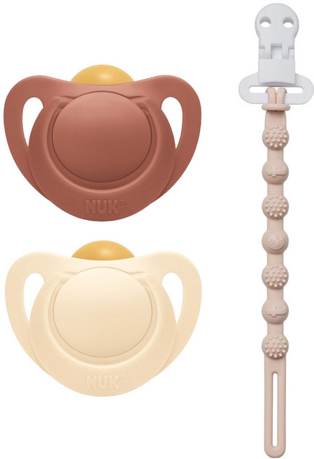 누크 For네이처 라텍스 쪽쪽이 X 토트랩 쪽쪽이 홀더 SET, S1 (0~6개월), 파스텔마룬,베이지+코스믹라떼베이지, 1세트