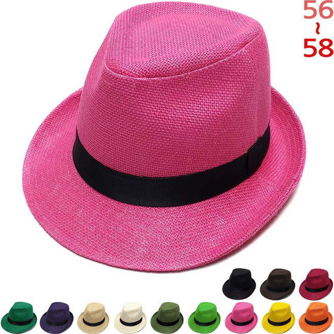 이럭셔리클럽 검정띠 마(린넨) 중절모 페도라 햇 남녀공용 여행 여름 모자-CAP190429