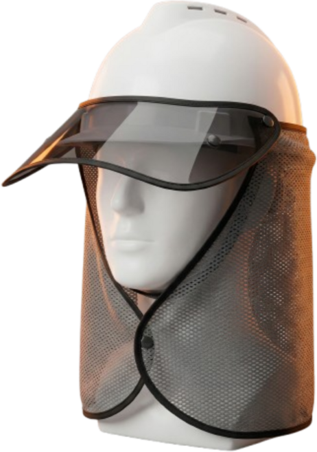 툴매니아 안전모 햇빛가리개 메쉬 썬캡 자외선차단 통풍 넥커버, 그레이, 1개