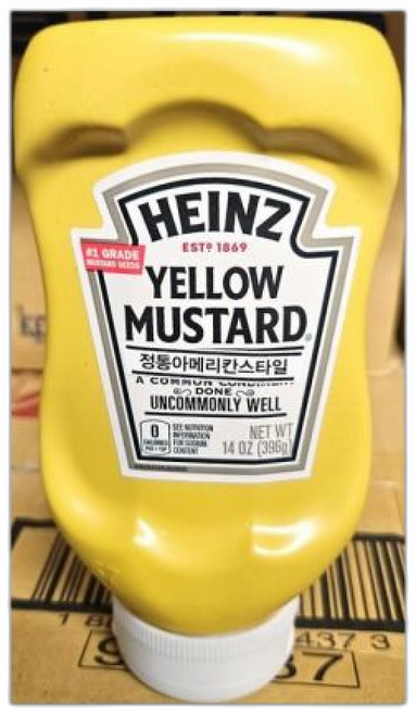 하인즈 원액 업소용 식자재 식당 재료 만능 액상 소스류 옐로우 머스타드, 396g, 6개