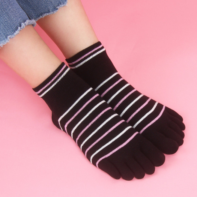 골져스토어 여성용 사계절 부드러운 파스텔링글 발목 단목 발가락양말 6켤레