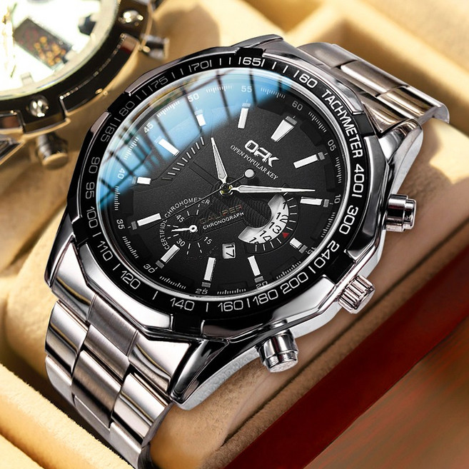 OPK 남자손목시계 정품 패션 석영 워터프루프 야광 럭셔리 메탈 손목시계