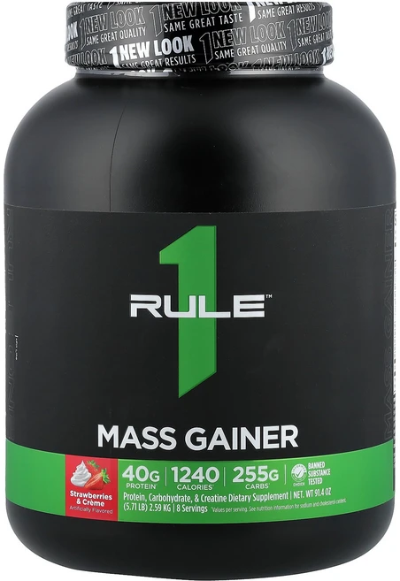 Rule One Proteins Mass Gainer 딸기 & 크림 (5.71lb) - 쿠팡