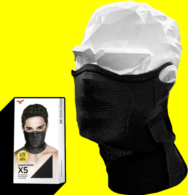 나루마스크 X5 / 사계절용 스포크 마스크, 올블랙, 1개