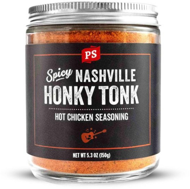 PS 시즈닝 프라임 타임 비처스 블렌드 버터리 갈릭 앤 허브 바비큐 소고기 문지름 훈제 그릴 베이킹용 건조 문지름과 향신료로 스테이크 돼지고기 닭고기 부위용, 홍키 통크 핫 치킨 루브, 181g, 1