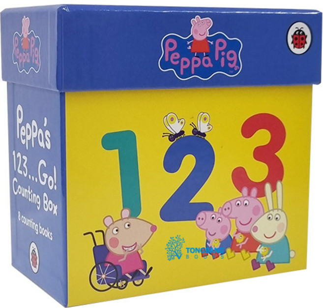 Ladybird (영어원서) Peppa Pig 1 2 3 Go 8 Book Hinged Box Set (Boardbook 영국판)(CD없음)