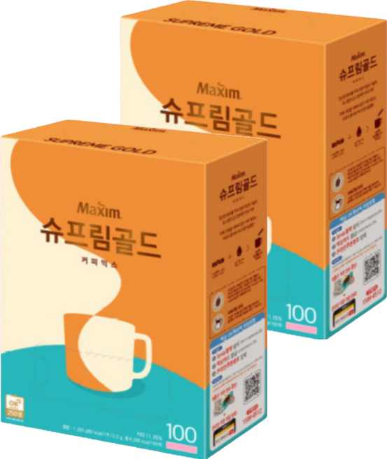 맥심 슈프림 골드 커피믹스, 13.5g, 100개입, 2개