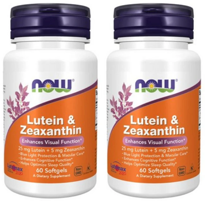나우 루테인 제아잔틴 소프트겔 60정 2팩 NOW Foods Lutein Zeaxanthin 60 Softgels 2 Pack, 2개 - 쿠팡