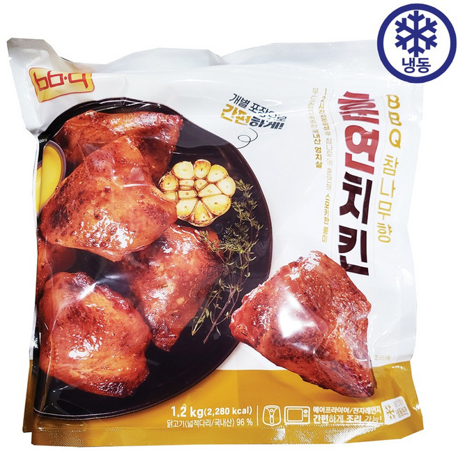 BBQ 훈연치킨 개별포장, 1.2kg, 1개