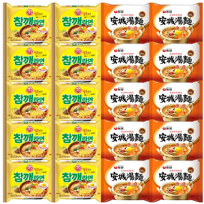 농심 안성탕면 10개 + 오뚜기 참깨라면 10개, 20개