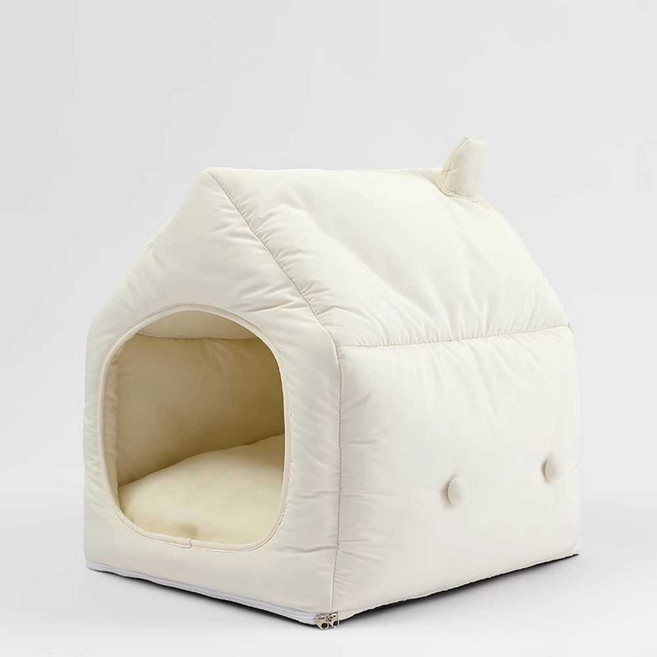 반려견 텐트 보온 흰색 실내 개집 실외 대형 대형견, 1. 흰색 (52x45x54), 1개