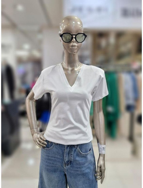 제시뉴욕 세이브존04 어깨 뽕 브이넥 반팔 티셔츠 AEM5TZ307STZ