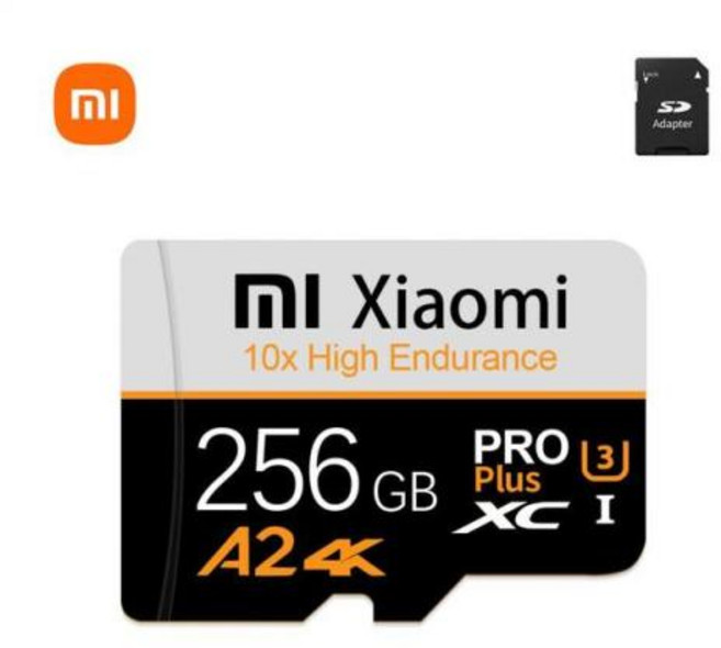 샤오미 마이크로 SD 카드 스마트폰 및 감시 카메라용 고속 TF 플래시 메모리 2TB 1TB 256GB 512GB 64GB 128GB, 3) 256GB, 1개