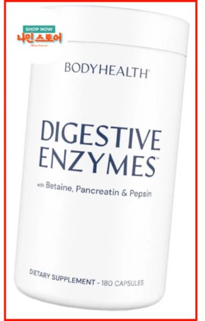 바디헬스 소화 효소 풀 스펙트럼 지원 베타인 펩신 판크레아틴 BPP 프로바이오틱스 함유 위 팽만감 속쓰림 가, 바디헬스 소화 효소 풀 스펙트럼 지원 180캡슐 베타인, 1개, 180정 - 쿠팡