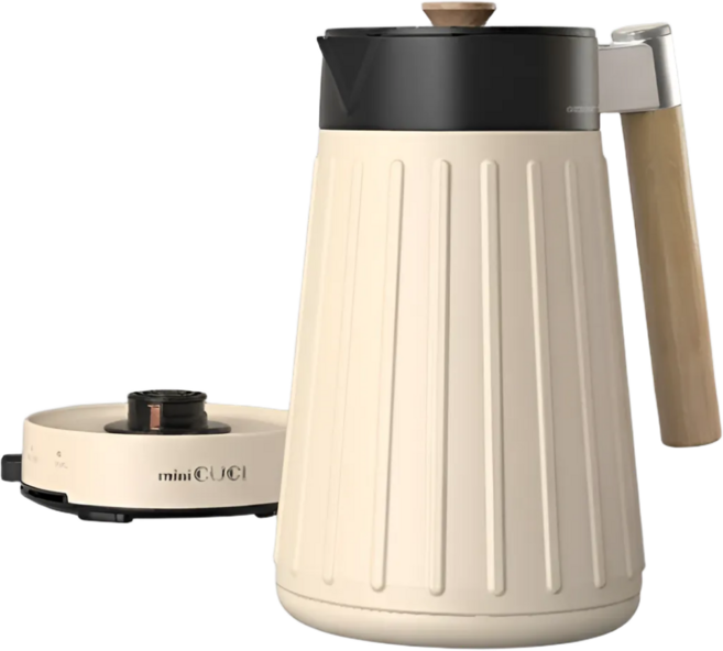미니쿠치 커피포트 진공 보온 3단계 온도조절, 베이지