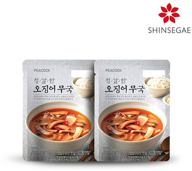 [피코크] 정갈한 오징어 무국 500g x 2팩, 2개