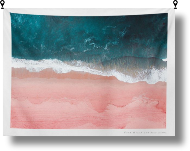 해룸 대형 패브릭 포스터 두꺼비집 가리개 페브릭 태피스트리 가림천 아트 행잉 초대형, 15.핑크 해변