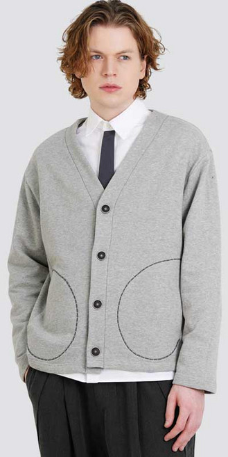 남자 호시자수 주머니 V넥 프레피 가디건 CXS25FKCD910 MGY