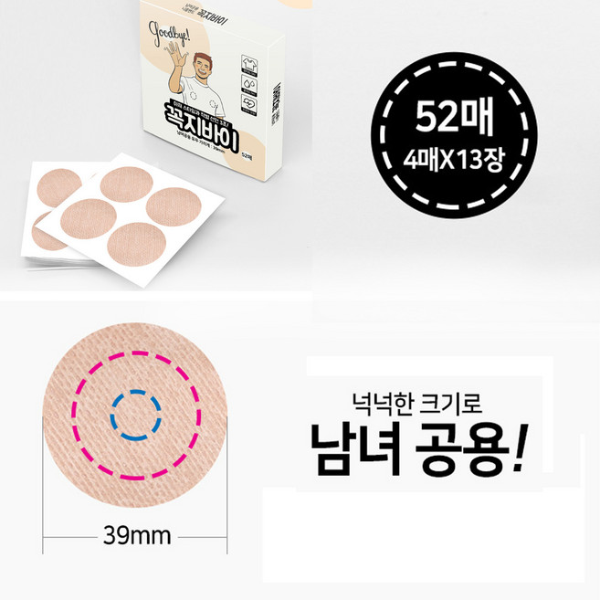 더우지 남여공용 니플패치 니플밴드 여름철 옷핏 유두가리개밴드, 1개