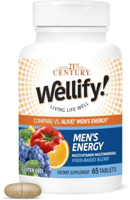 21세기센트리 21st century Wellify Men's Energy Multivitamins with Minerals 65 Count, 65 Tablets, 1개 - 쿠팡