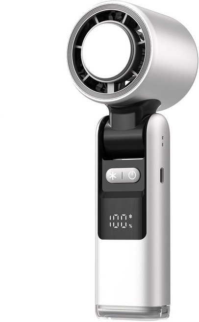 휴대용 USB 고속 터빈 소형 선풍기 100단 풍속조절 (여행/사무실용) 강풍 핸드헬드 미니 선풍기, 흰색, BX-FS113