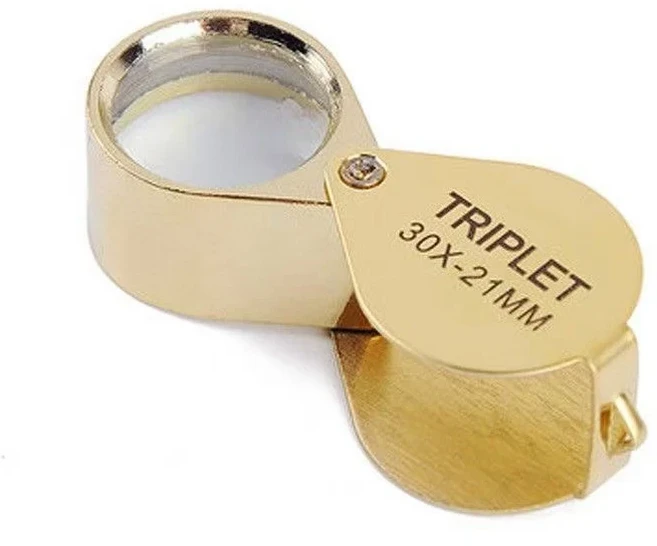 금속 접이식 30배율 미니 휴대용 고화질 보석 스탬프 동전 식별 확대경, 02 금