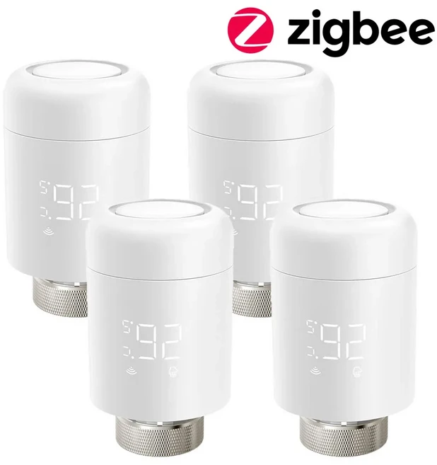 AVATTO Tuya 1-6PCS Zigbee TRV 라디에이터 액츄에이터 밸브 Alexa Google 홈용 온도 조절 컨트롤러, 4PC