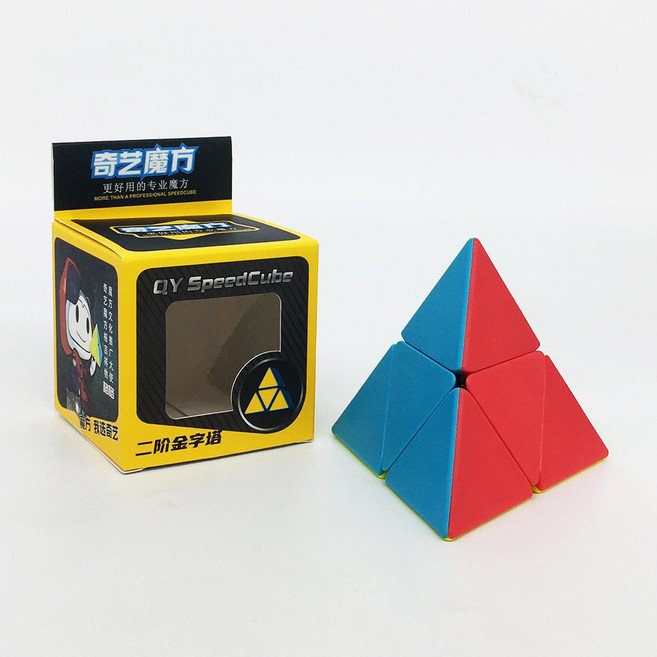 2X2 치이 피라밍크스 큐브 QiYi Pyraminx 퍼즐, 1개, 혼합색상