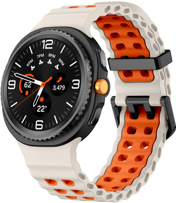 갤럭시워치 8/8클래식 호환 마린 무늬 클래식 스트랩 방수성 스포츠 마린 밴드 40mm 44mm 46mm, 스타라이트오렌지