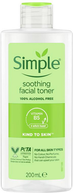 호주 심플 Simple Facial Toner Soothing 카인드 투 스킨 알콜프리 수딩 페이스 토너, 6개, 200ml