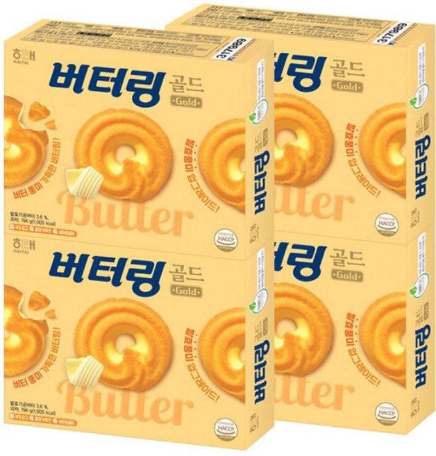 해태제과 버터링 골드 194g x 4개, 1개, 상세페이지참조