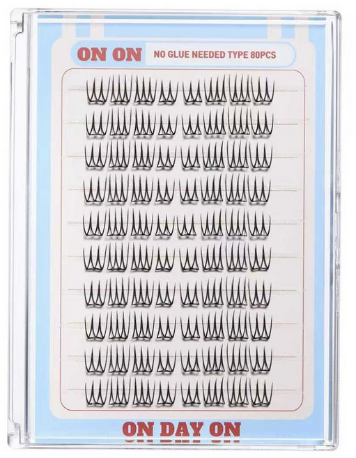 온데이온 인조 대용량 접착제 풀필요없는 노글루 속눈썹 10mm 80모, 1개, 에어