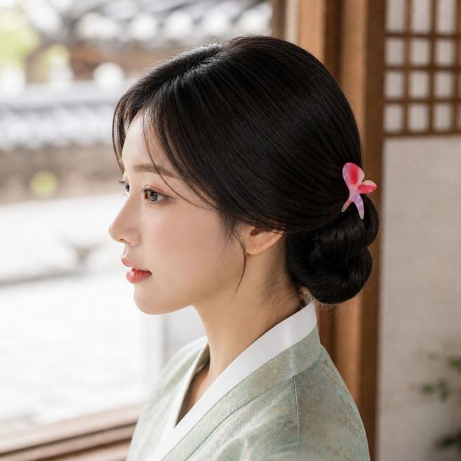 살림덕후 나비 뒤꽂이 한복 올림머리 장신구 비녀 포인트 전통 혼주 웨딩