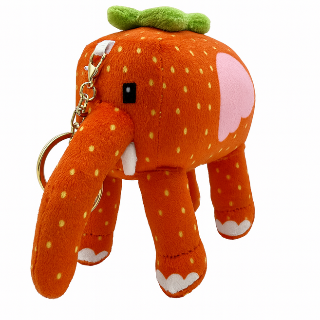 이탈리안 브레인롯 키링 한정캐릭터 고퀄 인형 열쇠고리, 1개, 딸기 코끼리
