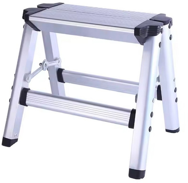 휴대용 1 단계 휴대용 접이식 및 합금 알루미늄 두꺼운 사다리 사다리 의자 야외 가정용, 01 Silver 28x27x34cm, 1개