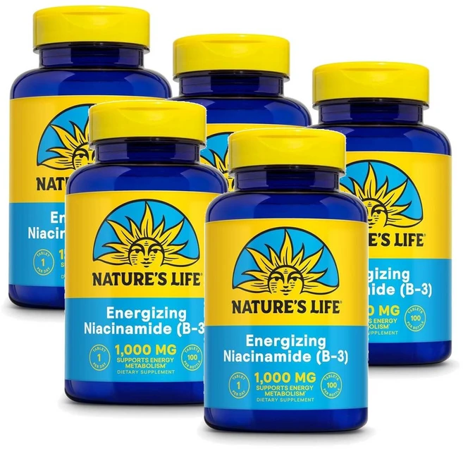 네이쳐스 라이프 에너자이징 니아신아마이드 B-3 1000mg Natures Life Niacinamide, 5개, 100정 - 쿠팡