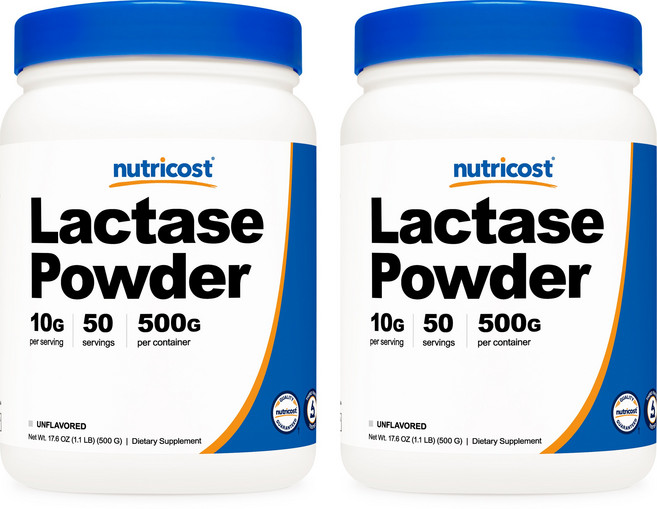 Nutricost Lactase Powder 뉴트리코스트 락타아제 파우더 500g 2팩, 2개