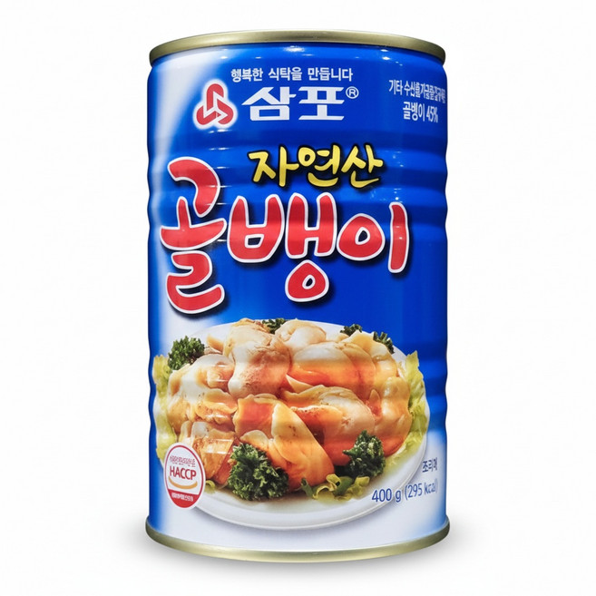 골뱅이캔(삼포 400g)/골뱅이/골뱅이통조림/통골뱅이/캔골뱅이/골뱅이캔/골뱅이절임/안주/안주골뱅이/골뱅이, 400g, 1개