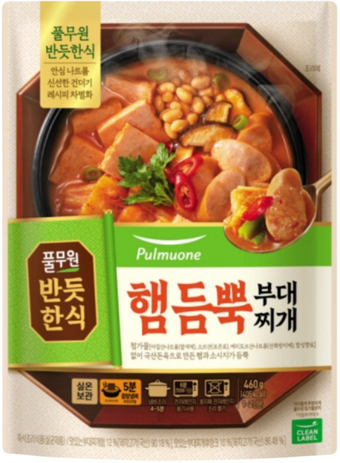 반듯한식 햄듬뿍 부대찌개, 460g, 1개