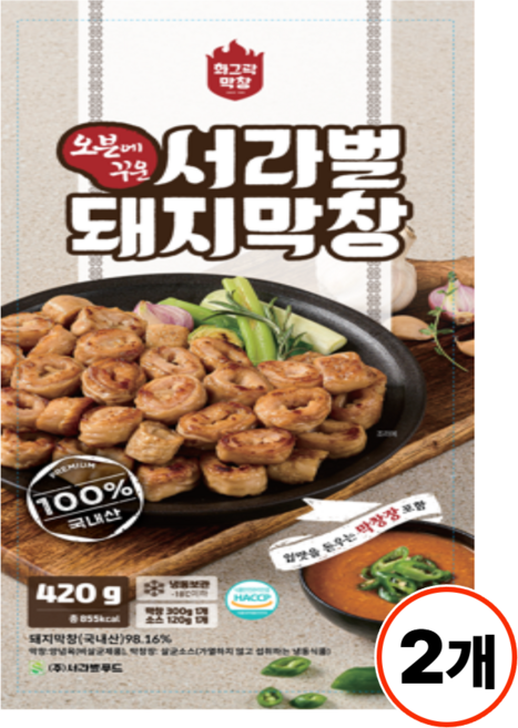 [본사직영]서라벌푸드 국내산 초벌 막창, 2개, 420g