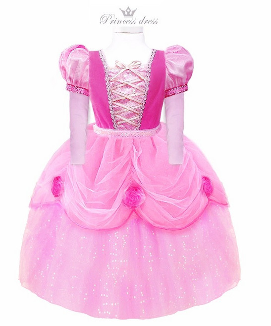 (긴팔)오로라 핑크공주드레스 (고급지퍼형)