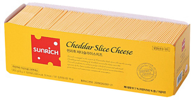 썬리취 체다 슬라이스 치즈 100매입, 1.8kg, 2개