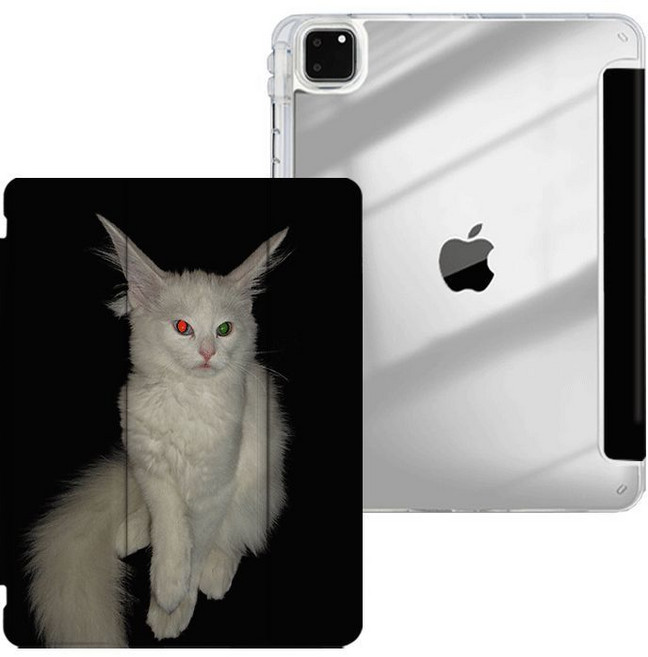 일렉트릭 캣 고양이 귀여운 아이패드케이스 포토케이스, 아크릴후면3단펜슬롯o, 1개