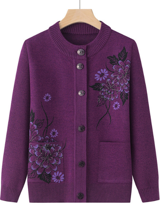 ALIPANG 알리팡 여성 가디건 간절기 롱가디건 니트가디건 복고풍 엄마 가디건 중년여성