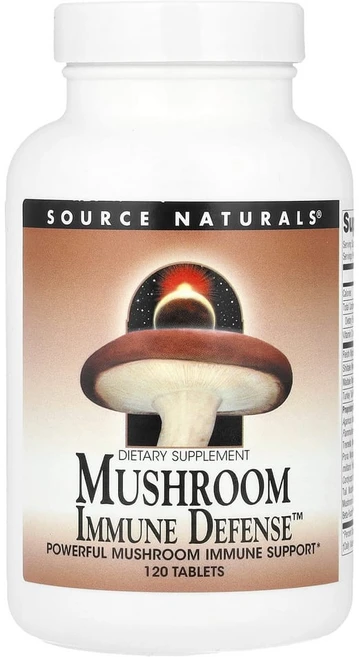 소스네츄럴스 Mushroom Immune Defense 120정, One Color, 1개 - 쿠팡